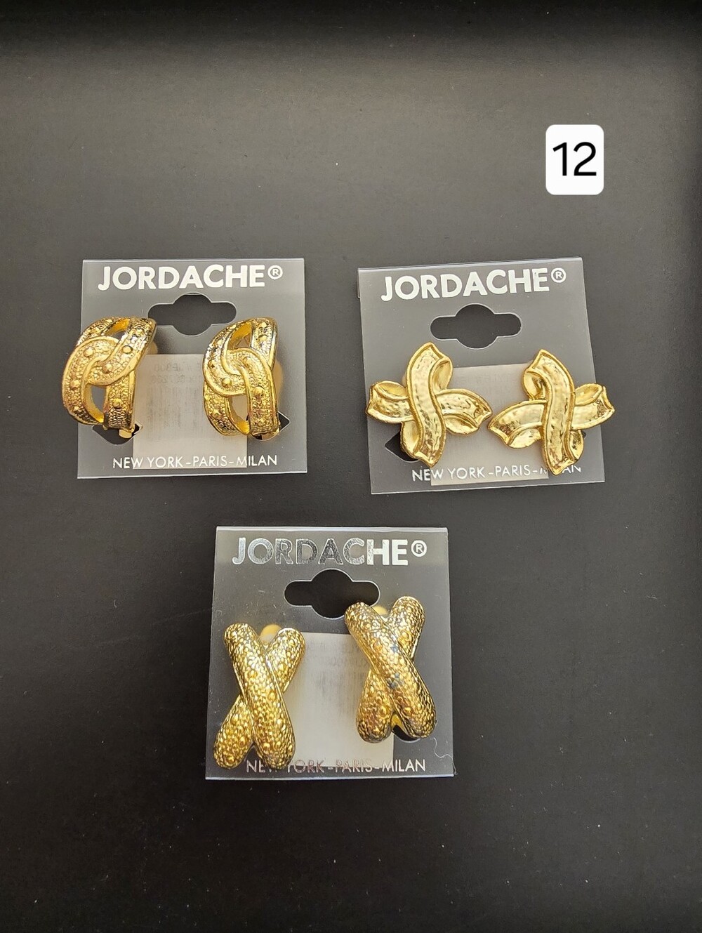 Vintage Jordache gold-tone clip-on earrings Costume jewelry